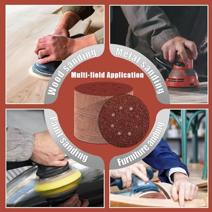 150 PCS 180 Grit 5 Inch Sanding Discs Hook and Loop Sandpaper (150 Count)