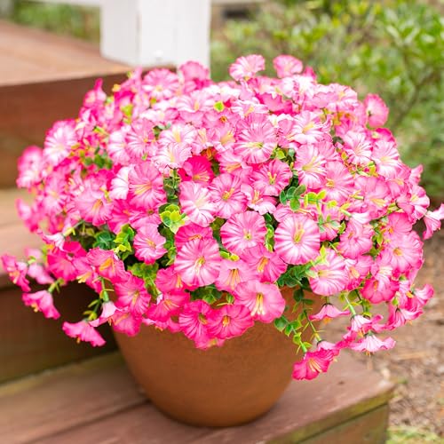 Artificial Flowers Fake Plants for Outdoors Decoration (12 Count)