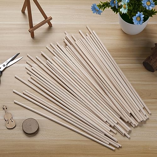 Wood Dowel Rods Wooden Dowels for Crafts (50 Count)