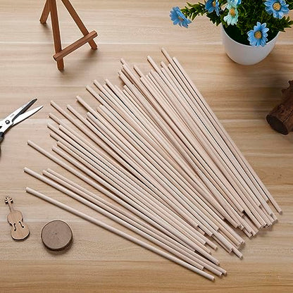 Wood Dowel Rods Wooden Dowels for Crafts (50 Count)
