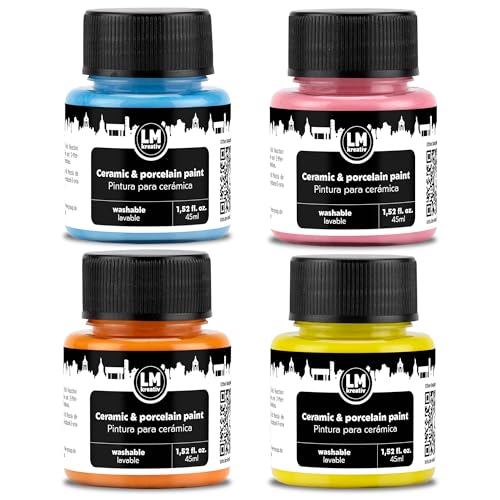 Ceramic and Porcelain Paint Set 4 x 1.52 fl oz (6.08 Fl Oz)