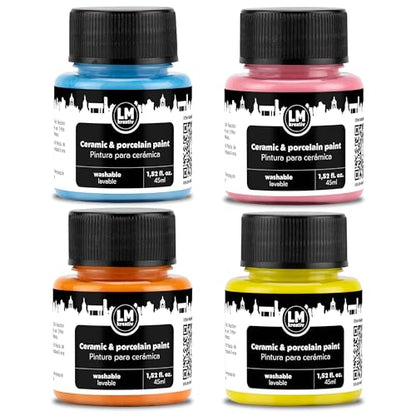 Ceramic and Porcelain Paint Set 4 x 1.52 fl oz (6.08 Fl Oz)