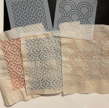 Sashiko Stencil Embroidery Stencils for Crafts Reusable 4.7" (25 Count)