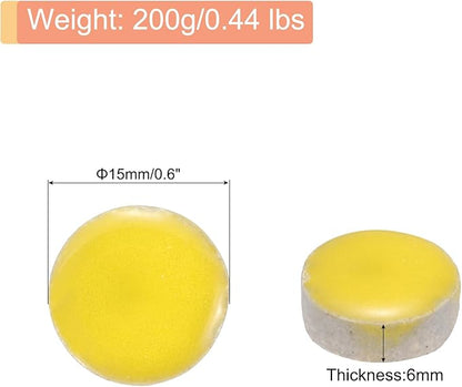 MECCANIXITY 200g Ceramic Mosaic Tiles for Crafts Bulk, Round Yellow Ceramic Tiles for Mosaic Kits Garden Stepping Stone Cup Mat
