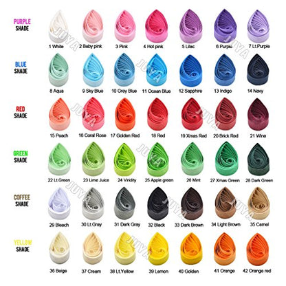 Solid Color Quilling Strips Set 42 Colors 4200 Strips 2mm (4200 Count)