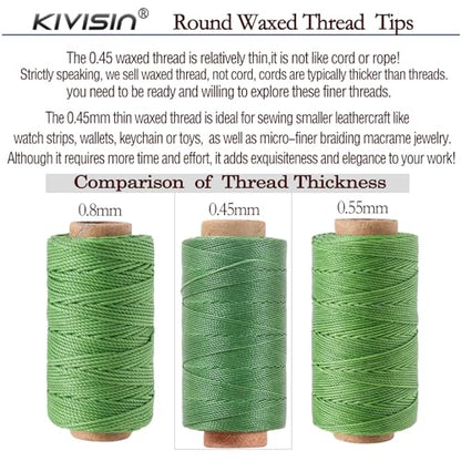 12 Colored Waxed Polyester Thread