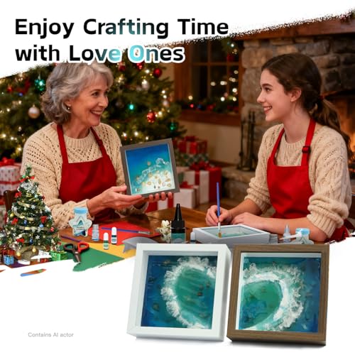 Crafts For Adults Women Teen Girls Ocean Beach UV Resin Kit for beginners Arts and Crafts for adults Resin Art Project DIY Sea Crafting Making Set Unique Artist Woman Gifts on Christmas Romantic