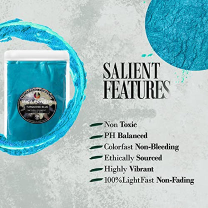 Turquoise Blue Mica Powder for Epoxy Resin 100g