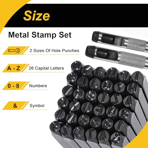 36 Pack 1/2-Inch Metal Stamping Kit Steel Letter Stamp Set