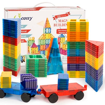 120Pcs Magnetic Tiles Magnetic 3D Building Blocks Set