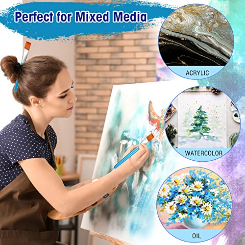 10 Pcs 3 4 Inch Flat Paint Brushes Acrylic Painting Craft