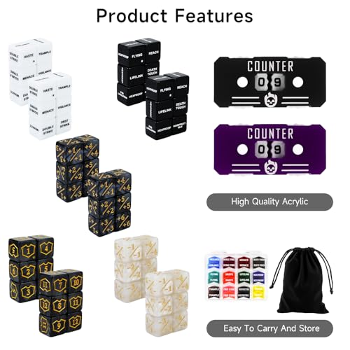122Pcs MTG Dice Counters Keyword Counters Life Counter 1