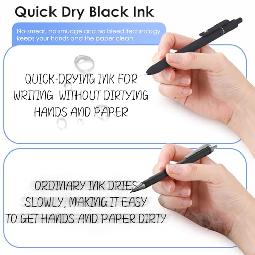 Gel Pens 6PCS 0.5mm Black Ink Fine Point Pens (6 Count)