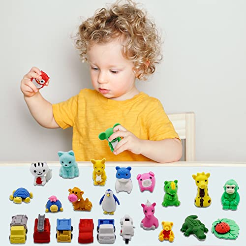 72 Pcs Assorted Animal Pencil Erasers Desk Pets (72 Count)