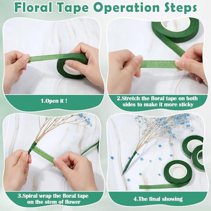 Floral Tape and Floral Wire Arrangement Tool Kit with Green Tape