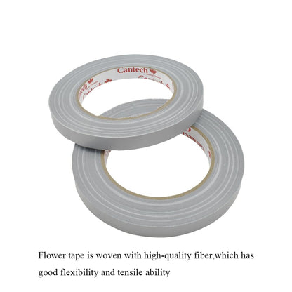 HAHIYO Silver 0.5Inch Wide Floral Tape, Waterproof Florist Tape Flower Wrap Adhesive Waterproof Decorative Tape for Bouquet Stem Wrapping Flower Arranging and Floral Craft, 2Rolls 200Feet/66Yard
