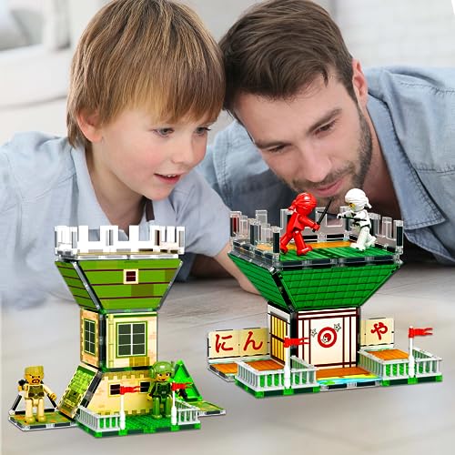 102pc Magnet Tile Building Block Ninja & Troop Theme Double Sided Printings 2in1 with 8 Character Figures Magnetic Tiles Construction Playset Fine Motor Skill STEM Educational Age3+ PTQ02 (3 Count)