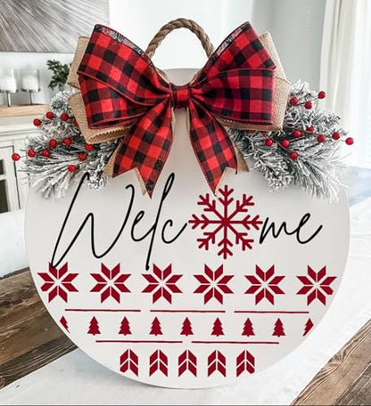Christmas Stencils for Crafts Reusable 12" Christmas Stencils for Door Mats (14 Count)