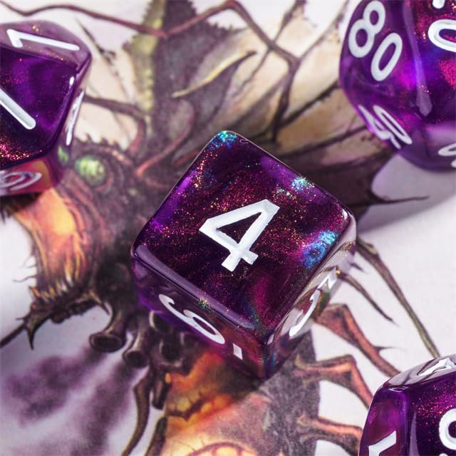 DND Dice Set D&D Polyhedral Dice with Dice Bag (7 Count)