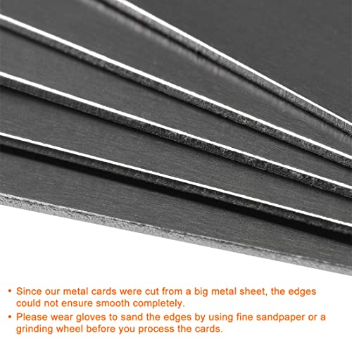 Blank Metal Card 88x53x1mm Anodized Aluminum Plate for DIY Laser Printing Engraving Black 5 Pcs (5 Count)