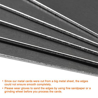 Blank Metal Card 88x53x1mm Anodized Aluminum Plate for DIY Laser Printing Engraving Black 5 Pcs (5 Count)