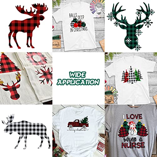 Black White Buffalo Plaid HTV Vinyl 12 inch x 5 ft