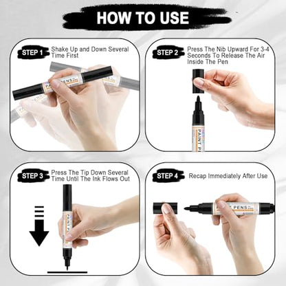 4 Oil Based Black White Paint Pens (4 Count)