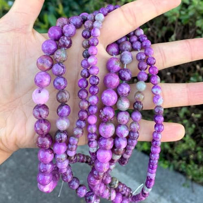 35pcs Adabele Natural Purple Sugilite Crystal Gemstone 10mm Round Beads (34 Count)