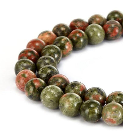 120pcs Adabele Natural Unakite Jasper Gemstone 6mm Round Beads (124 Count)