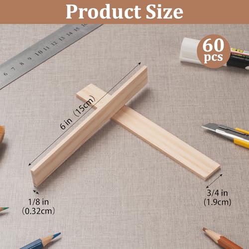 Wood Strips Trim Slats for Wall (60 Count)