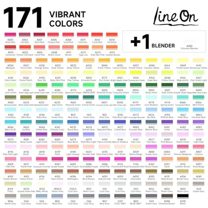172 Colors Alcohol Based Dual Tip Art Markers (172 Count)