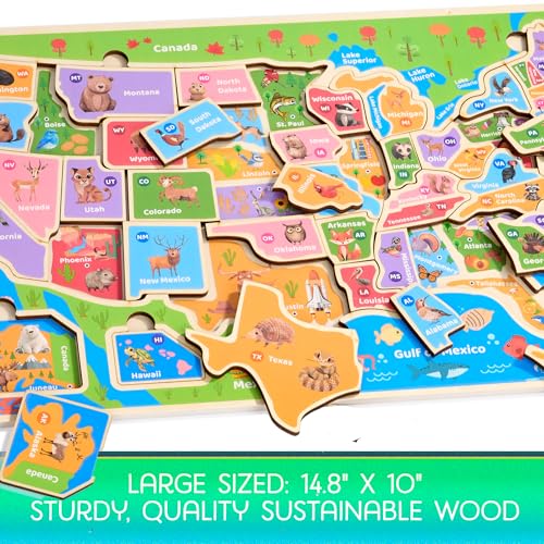 USA Map Wooden Puzzle