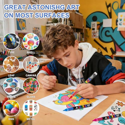 Acrylic Paint Markers for Coloring 240 Colors with 30% More Ink (240 Count)
