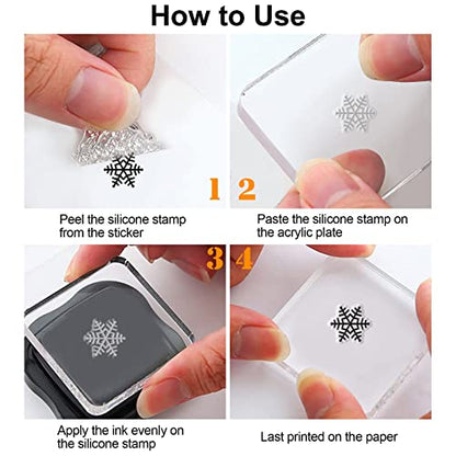 9 Sheets Different Style Winter Christmas Clear Stamps Silicone Transparent Stamps for Card Making Decoration and DIY Scrapbooking