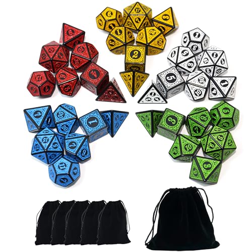 Double Colors Polyhedral Dice Sets with Pouches for D&D DND RPG MTG Dungeon and Dragons Table Board Roll Playing Games D4 D6 D8 D10 D% D12 D20