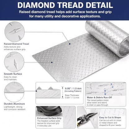 1pcs Aluminum Diamond Plate Sheet Metal (24 Sq Ft)