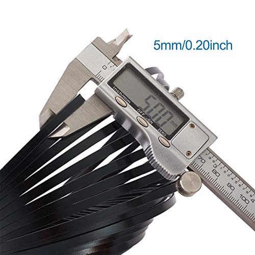 32.8Ft 5mm Aluminum Flat Wire Black Bendable Metal Craft Wire Strip for Bezel Sculpting Armature Jewelry Making Gem Metal Wrap (32.8 Foot)
