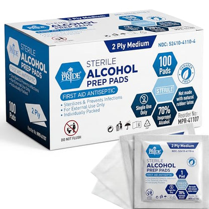 Sterile Alcohol Prep Pads (100 Count)