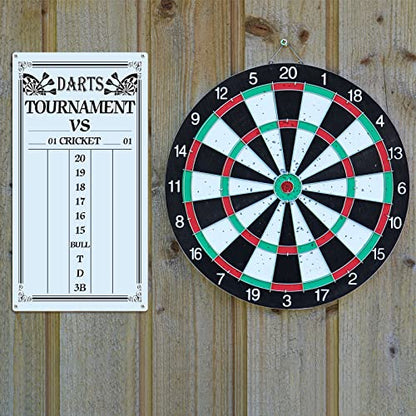 2 Pieces Dart Scoreboard Dry Erase Scoreboard Dart Score Keeper Dart Accessories with 4 Dry Erase Markers for Cricket and 01 Dart Games