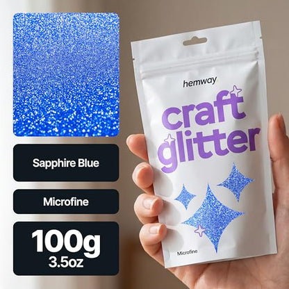 Craft Glitter Sapphire Blue 100g Microfine Glitter (3.5 Ounce)