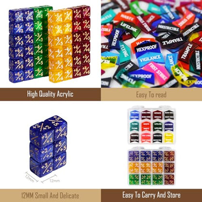108PCS MTG Tokens & 12mm MTG Dice Set for Magic Card