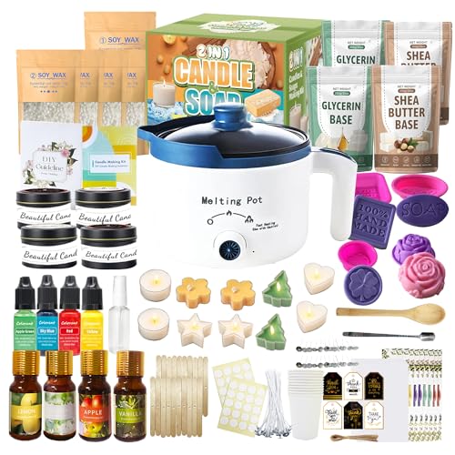 Basic 2-in-1 Candle & Soap Making Supplies Kit with Wax/Soap Melter