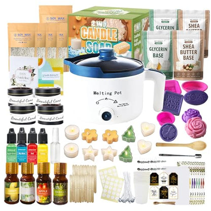 Basic 2-in-1 Candle & Soap Making Supplies Kit with Wax/Soap Melter