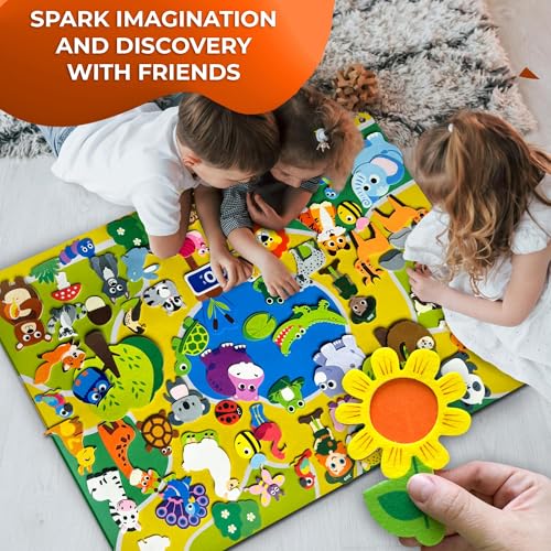 Zoo Felt Board for Toddlers 51 Pcs (51 Count)