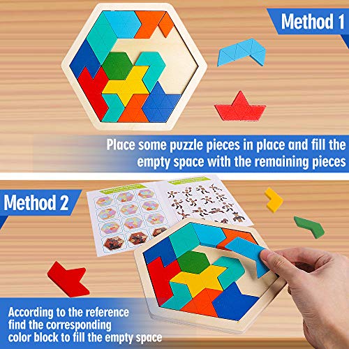 Wooden Hexagon Puzzle (16 Count)