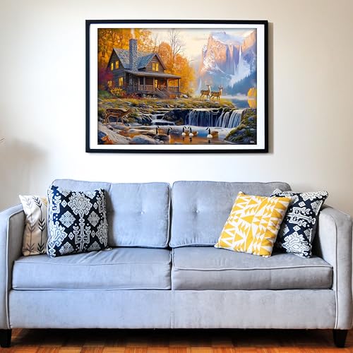 Cabin by the Falls 500 Pieces Large Format Jigsaw Puzzle