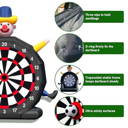 14FT Giant Inflatable Soccer Dart Board Kickball Set for Kids