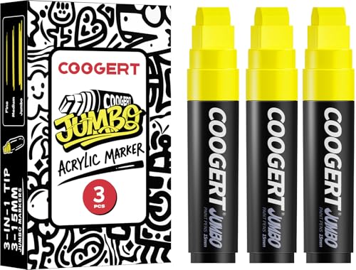 3Pcs Yellow Jumbo Poster Markers