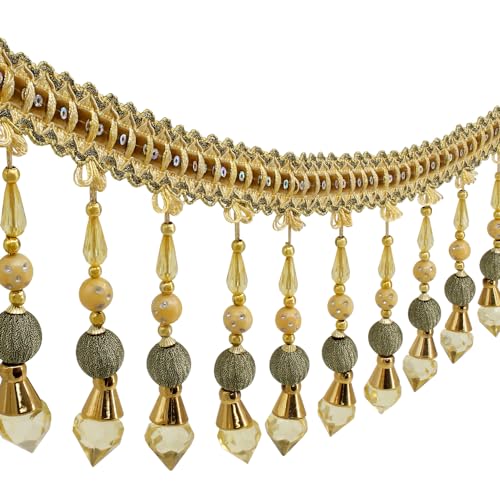 3yards Beading Fringe Trimming Long Beads Tassel Curtain Trim Ribbon Trim for Cover Edge Decorative