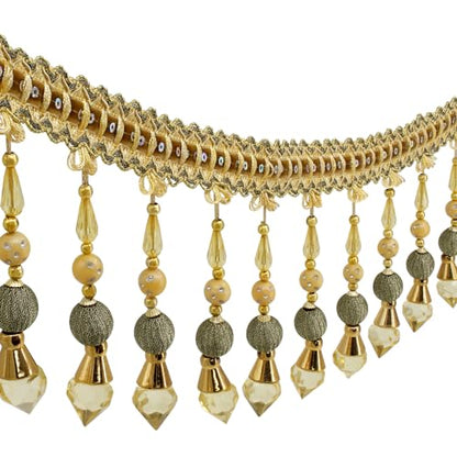 3yards Beading Fringe Trimming Long Beads Tassel Curtain Trim Ribbon Trim for Cover Edge Decorative